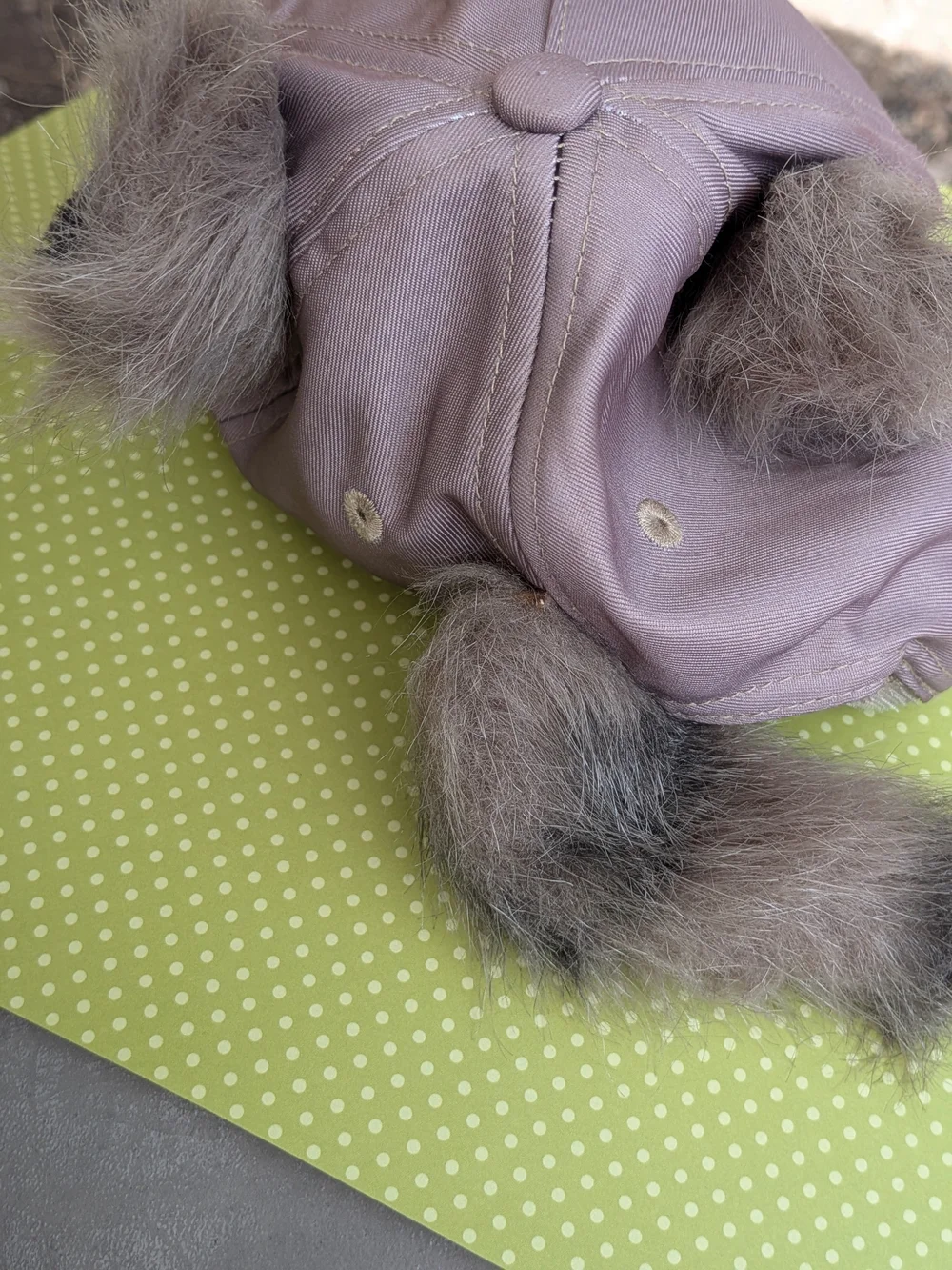 Disney Kids Raccoon Cap in Tan and Black with Faux Fur Ears